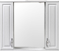 Stella Polare Зеркальный шкаф Кармела 90/С люкс белое серебро – фотография-1